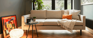 Three seater fabric sofa