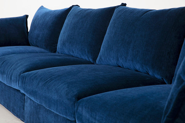 Navy Image 7 - Model 06 3 Seater Left Corner Sofa in Navy Cushion Detail