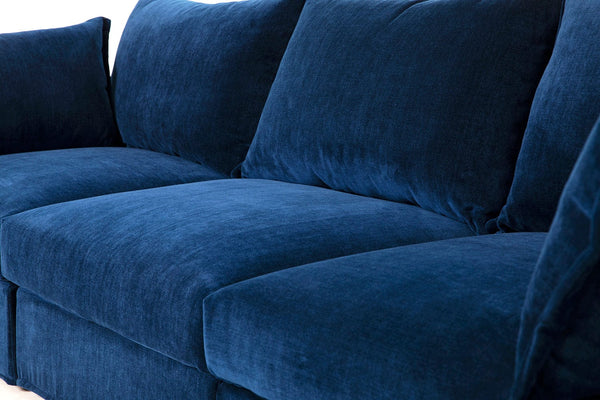 Navy Image 5 - Model 06 3 Seater Left Corner Sofa in Navy Seat Detail