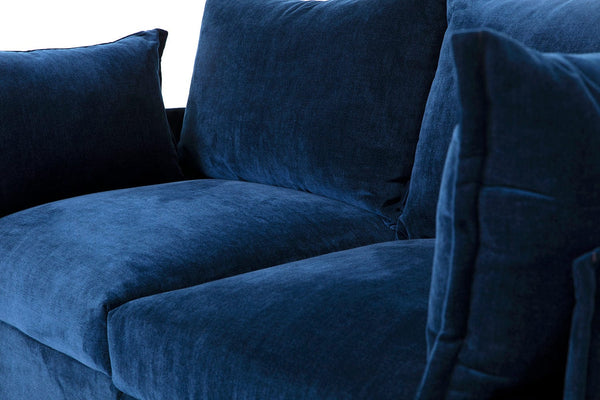 Navy Image 5 - Model 06 2 Seater Right Corner Sofa in Navy Seat Detail