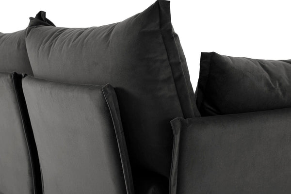 Charcoal Image 4 - Model 06 2 Seater Left Corner Sofa in Charcoal Back Detail