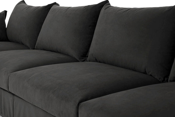 Charcoal Image 5 - Model 06 3 Seater Left Corner Sofa in Charcoal Seat Detail