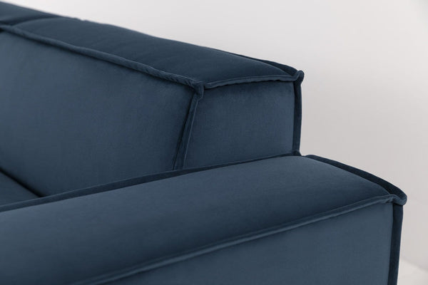 Teal image 4 - Model 03 2 Seater Right Chaise in Teal Velvet Corner Detail