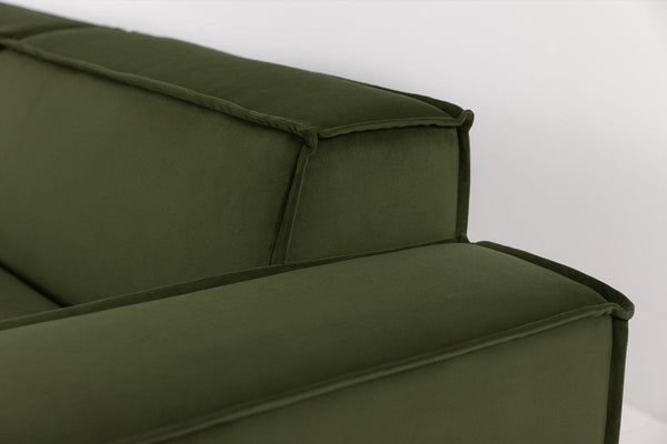 Vine image 4 - Model 03 3 Seater Left Chaise in Vine Velvet Corner Detail