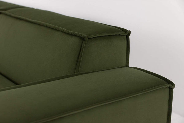 Vine image 4 - Model 03 3 Seater Right Chaise in Vine Velvet Corner Detail