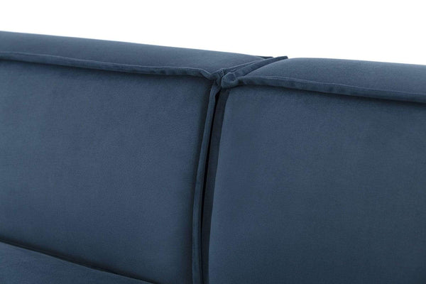 Teal image 6 - Model 03 4 Seater Right Chaise in Teal Velvet Back Cushion Detail