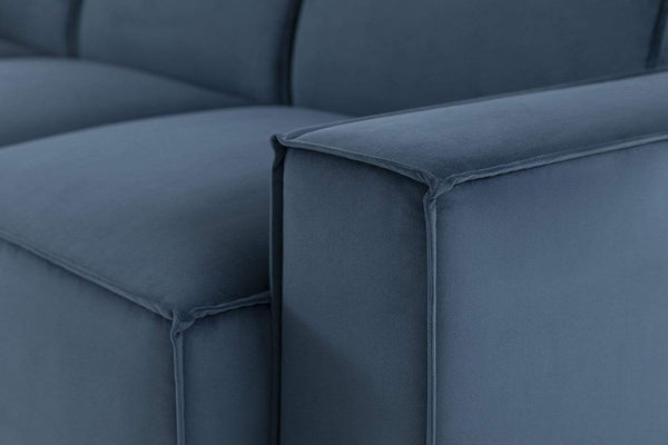 Teal image 7 - Model 03 4 Seater Right Chaise in Teal Velvet Arm Detail