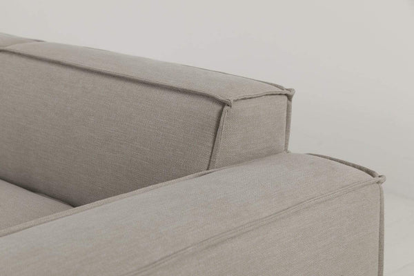 Pumice image 4 - Model 03 4 Seater Right Chaise in Pumice Linen Corner Detail