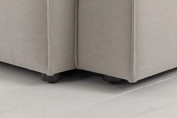 Pumice image 6 - Model 03 Corner Sofa with Ottoman in Pumice Linen Feet Detail