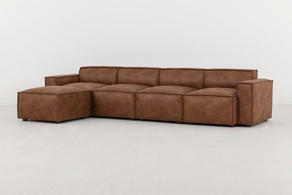 Chestnut image 2 - Model 03 4 Seater Left Chaise in Chestnut Angle View