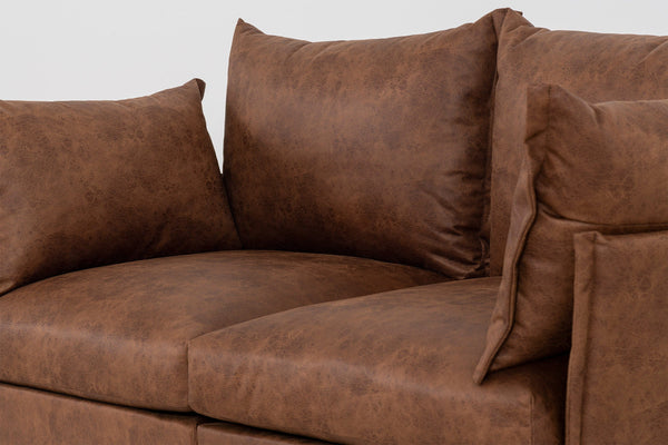 Chestnut  Image 6 - Model 06 2 Seater Left Corner Sofa in Chestnut  Cushion Detail