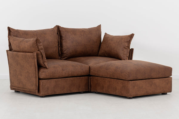 Chestnut Image 2 - Model 06 2 Seater Right Corner Sofa in Chestnut Side View