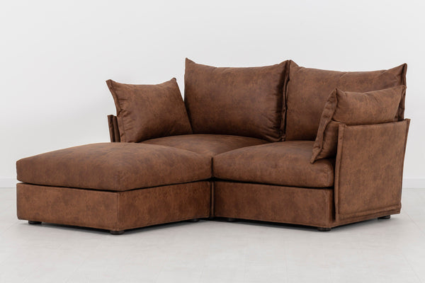 Chestnut Image 2 - Model 06 2 Seater Left Corner Sofa in Chestnut Side View