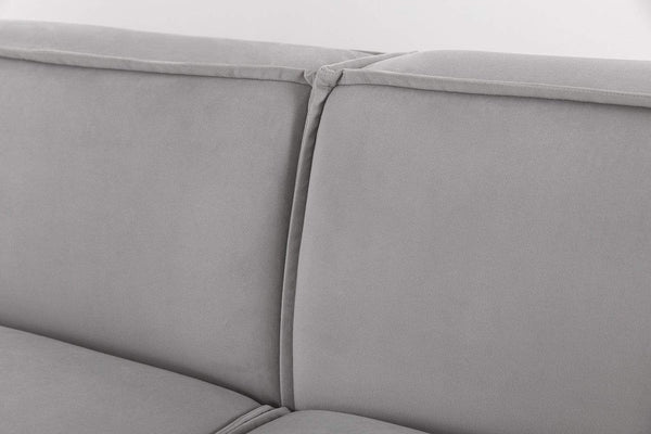 Light grey image 6 - Model 03 4 Seater Right Chaise in Light grey Velvet Back Cushion Detail