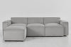 Light grey image 1 - Model 03 3 Seater Left Chaise in Light grey Velvet Front View