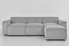 Light grey image 1 - Model 03 3 Seater Right Chaise in Light grey Velvet Front View