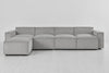 Light grey image 1 - Model 03 4 Seater Left Chaise in Light grey Velvet Front View