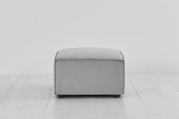 Light grey image 1 - Model 03 Ottoman in Light grey Velvet Front View