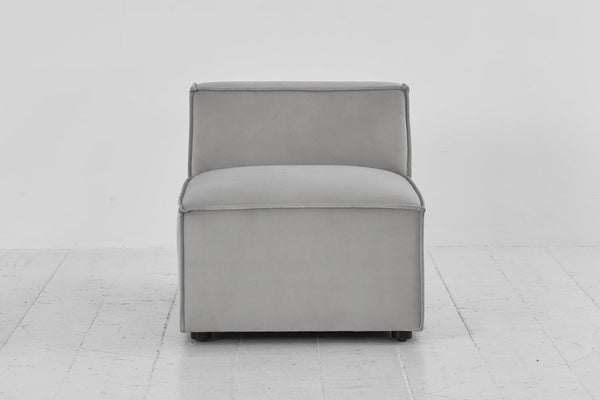 Light grey image 1 - Model 03 Single Seat in Light grey Velvet Front View