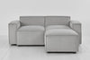 Light grey image 1 - Model 03 2 Seater Right Chaise in Light grey Velvet Front View