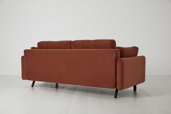 Brick image 4 - Model 04 3 Seater in Brick Velvet Back View Sofa