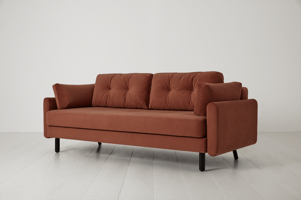 Brick image 3 - Model 04 3 Seater in Brick Velvet Side View Sofa