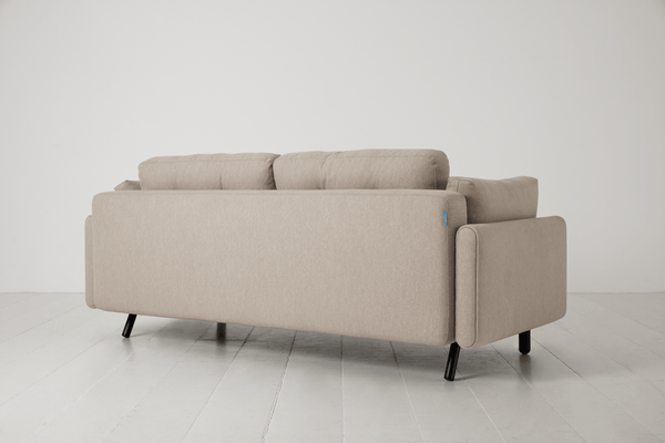 Pumice image 4 - Model 04 3 Seater in Pumice Linen Back View Sofa