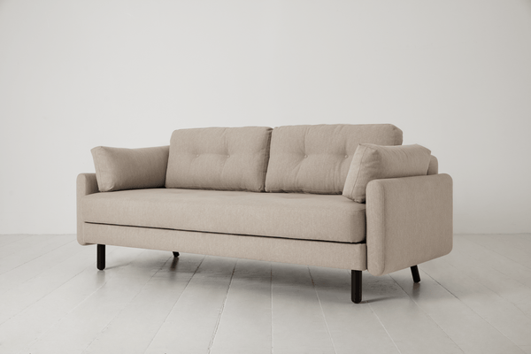 Pumice image 3 - Model 04 3 Seater in Pumice Linen Side View Sofa