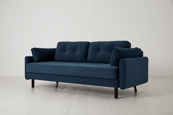 Teal image 3 - Model 04 3 Seater in Teal Velvet Side View Sofa