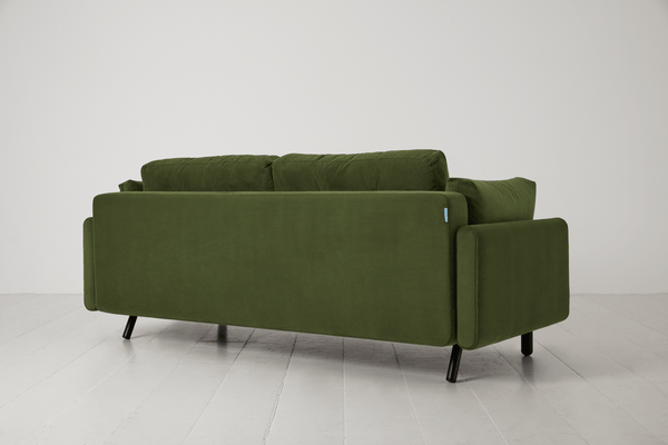 Vine image 4 - Model 04 3 Seater in Vine Velvet Back View Sofa