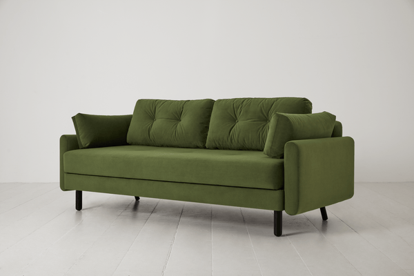 Vine image 3 - Model 04 3 Seater in Vine Velvet Side View Sofa