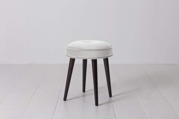 Light Grey image 1 - Model 00 Stool in Light Grey Velvet Front View