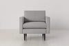 Light Grey image 1 - Model 01 Armchair in Light Grey Velvet Front View