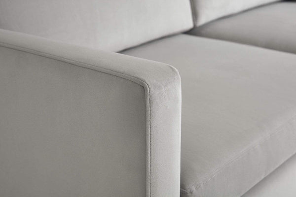 Light Grey image 3 - Model 01 2 seater in Light Grey Velvet Arm Detail