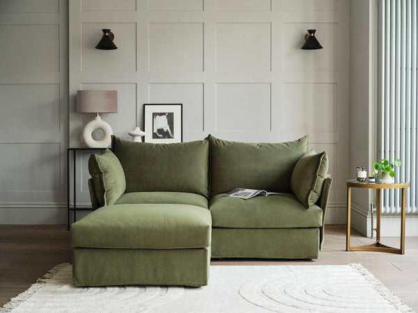 Vine Velvet Image 7 - Model 06 2 Seater Left Corner Sofa - Lifestyle 1