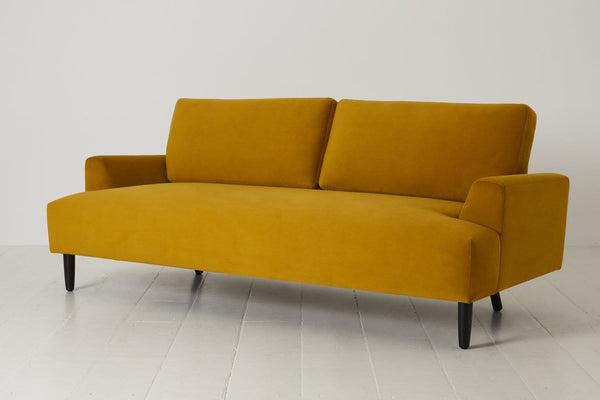 Mustard Image 2 - Model 05 3 Seater in Mustard Velvet - Side View