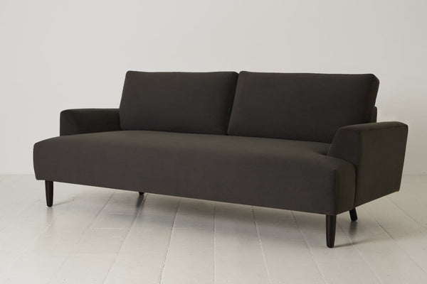 Charcoal Image 2 - Model 05 3 Seater in Charcoal Velvet - Side View