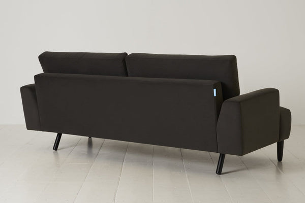 Charcoal Image 3 - Model 05 3 Seater in Charcoal Velvet - Back View