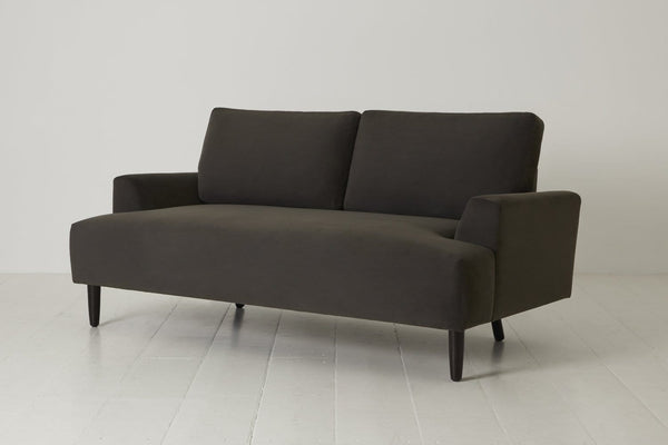 Charcoal Image 2 - Model 05 2 Seater in Charcoal Velvet - Side View