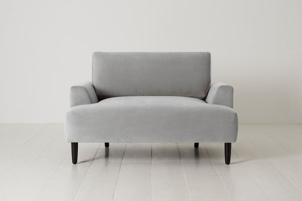 Light Grey Image 1 - Model 05 Love Seat in Light Grey Velvet - Front View