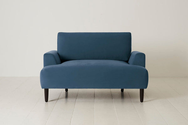 Teal Image 1 - Model 05 Love Seat in Teal Velvet - Front View