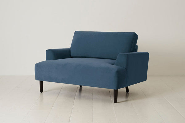 Teal Image 2 - Model 05 Love Seat in Teal Velvet - Side View