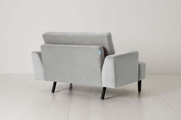 Light Grey Image 1 - Model 05 Love Seat in Light Grey Velvet - Rear View