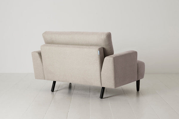 Pumice Image 3 - Model 05 Love Seat in Pumice Linen - Back View