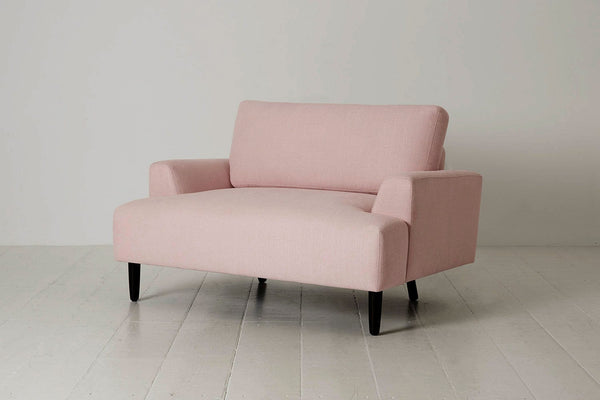 Blush Image 2 - Model 05 Love Seat in Blush Linen - Side View