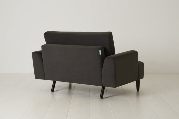 Charcoal Image 3 - Model 05 Love Seat in Charcoal Velvet - Back View