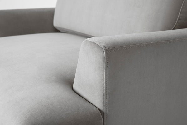 Light Grey Image 1 - Model 05 Love Seat in Light Grey Velvet - Seat View