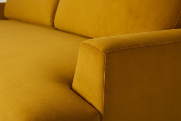 Mustard Image 4 - Model 05 3 Seater in Mustard Velvet - Arm Detail