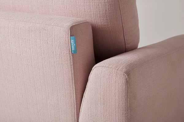 Blush Image 5 - Model 05 Love Seat in Blush Linen - Back Arm Detail