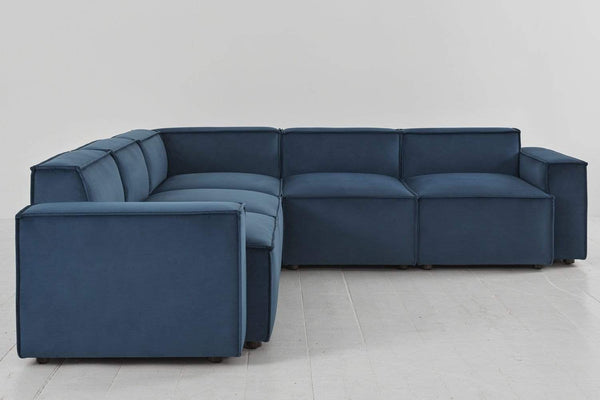 Teal image 2 - Model 03 Corner Sofa in Teal Velvet Side Angle View